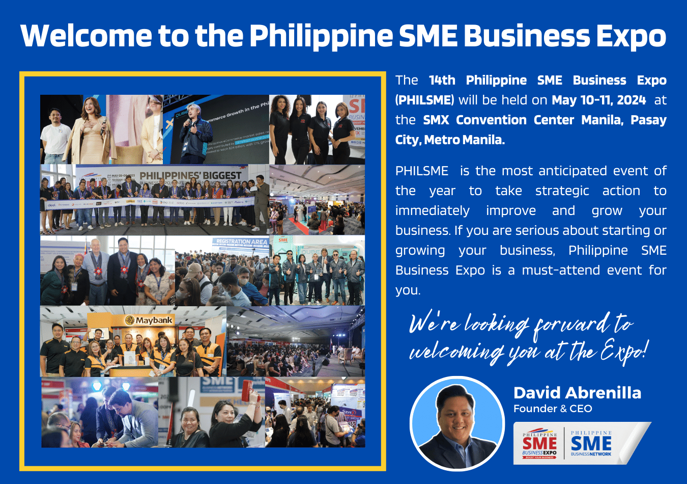 Welcome to the 14th Philippine SME Business Expo 2024 (PHILSME)